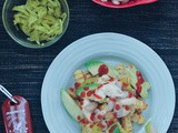 Crinkle Nachos Blanco with Sriracha Peach Queso