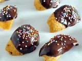 Dark chocolate dipped corn chips