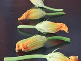 Dijon-apricot goat cheese squash blossoms