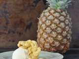 Fresh Pineapple Sherbet with Curry Cashew Crunch