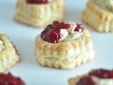 Garlic pistachio cranberry tarts