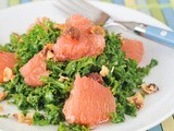 Grapefruit kale chiffonade salad