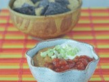 Kicked up queso bean dip