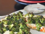 Lemony blackened broccoli pizza