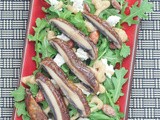 Miso arugula greens with roasted portobello