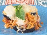 Quinoa moussaka with garlic cashew bechamel