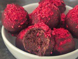 Raspberry Brownie Truffles