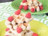 Raspberry coconut flax waffles