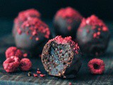 Raspberry Dusted Chocolate Fudge Brownie Truffles