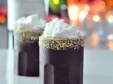 S’mores shots in chocolate glasses