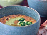 Smoky White Chili with Hatch Avocado Cream