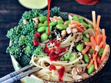 Spicy Peanut Veggie Noodle Bowl