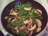 Spinach and mushroom tofu scramble