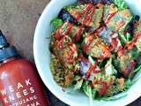 Veggie Burger Salad and Quick Dill Pickle Dressing