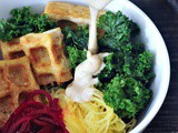 Vibrant Spaghetti Squash Bowl with Smoky Waffled Tofu