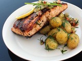 Mediterranian Salmon with Marinated Vegetable Salad