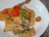 Rabbit in White Wine with Corn Polenta