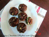 Eggless Choco Chips Chocolate Muffins with Yogurt ~ Egg Substitutes in Baking
