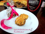 Eggless Oats Chocolate Cookies with Peanut Butter Spread