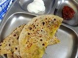 Methi Aloo Paneer Stuffed Paratha