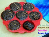 Microwave Double Chocolate Zucchini Brownies | Eggless Zucchini Chocolate Brownie