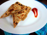 Stuffed Cheese Paratha with Spicy Potato Wedges