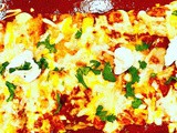 Shredded chicken enchiladas