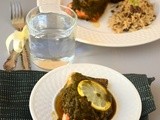 Fatty salmon baked with mint-cilantro sauce - My Indian way