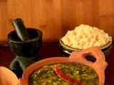 Keerai Kootu (Spinach and Split Moong Bean stew) - Virudunagar Restaurant Style