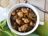 Roasted cauliflower and broccoli with quinoa spice powder