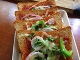 Bread pizza - Stove top method