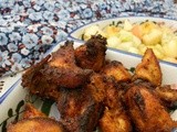 Fried Chicken and apple pineapple salad