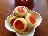 Jam and chocolate chip thumbprint cookies