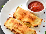 Baked Bread Potato Rolls Recipe | Baked Cheesy Bread Rolls Recipe | Easy Bread Snack Recipe