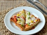 Bread Pizza / Easy Pizza Recipe / Quick Bread Pizza - Kids Friendly Snack Ideas