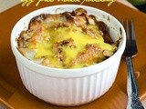 Eggless Bread Pudding With Eggless Vanilla Custard Sauce | Left Over Challah Bread Recipe