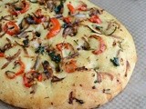 Onion Bell Pepper Focaccia / Spicy Onion Red Pepper Focaccia