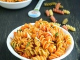 Paneer Pasta / Curried Paneer Pasta / Indian Style Cheese Pasta