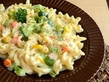 Pasta In white Sauce / Veggie Pasta In White Sauce / White Sauce Pasta Recipe