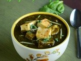 Tofu Palak / Spinach Tofu / Crispy Tofu In Spinach Gravy ~ Healthy Vegan Curry