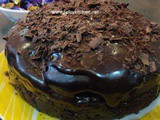 Eggless Chocolate Cake with Ganache frosting