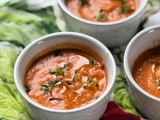 Creamy Roasted Eggplant, Tomato Soup