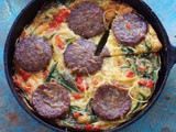 Frittata di Spaghetti with Sausage and Spinach