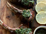 Grilled Lollipop Lamb Chops, Reverse Sear, Mint Pistou