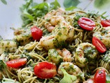 Macadamia Nut Pesto with Shrimp and Pasta