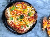 Sausage Crusted Keto Pizza with Peppers