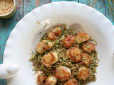 Seared Scallops, Edamame Pasta (Low Carb)