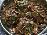 Steak Mushroom Sauce with Wine and Bacon