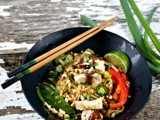 Thai Peanut Noodles with Chicken Skewer Recipe