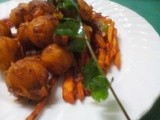 Spicy srir fried fish rice balls